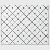 白い背景のダイヤモンドに黒と銀 ラッピングペーパー (フラット)