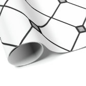 白い背景のダイヤモンドに黒と銀 ラッピングペーパー (ロールコーナー)