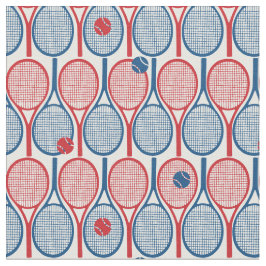 白い背景のテニスラケット ファブリック