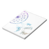 白い背景のドリームキャッチャー ノートパッド (回転)