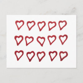 白い背景のハート ポストカード