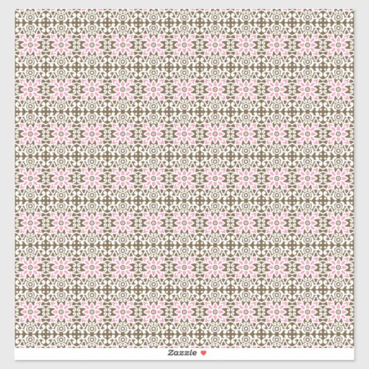 白い背景のピンクと茶色の模様 シール (シート)