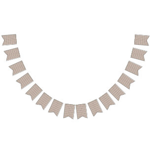 白い背景のピンクと茶色の模様 バンティングフラッグ