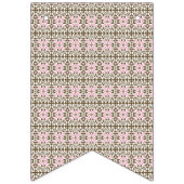 白い背景のピンクと茶色の模様 バンティングフラッグ (第2の旗)