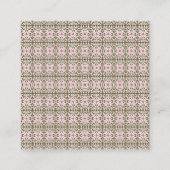 白い背景のピンクと茶色の模様 ロイヤリティカード (裏面)