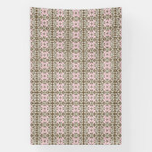 白い背景のピンクと茶色の模様 横断幕 (縦)