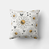 白い背景のフローラ枕 クッション (裏面)