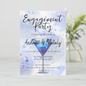 白い背景のブルーマルティーニカクテル 招待状 (スタンド正面)