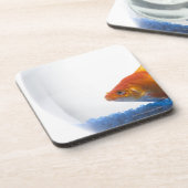 白い背景のボールの金魚 コースター (左側)