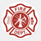 白い背景のマルチーズクロス ラウンドシール (正面)