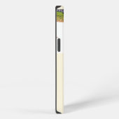 白い背景のミニチュアトンボ iPhoneケース (右側面)