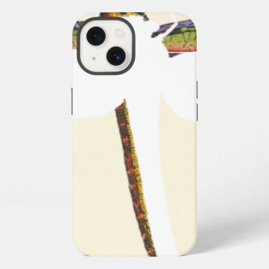 白い背景のミニチュアトンボ iPhoneケース (裏面)