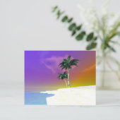 白い背景のヤシの木 ポストカード (スタンド正面)