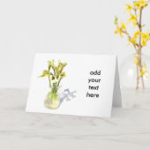白い背景のユリの花束のオランダカイウユリの花 カード (黄色い花)