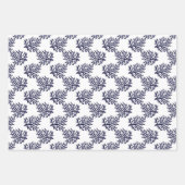 白い背景のラッピングパにネイビーブルサンゴ ラッピングペーパーシート (正面3)