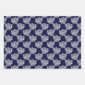 白い背景のラッピングパにネイビーブルサンゴ ラッピングペーパーシート (正面2)