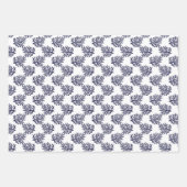 白い背景のラッピングパにネイビーブルサンゴ ラッピングペーパーシート (正面)