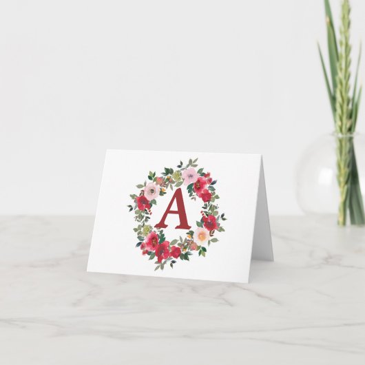 白い背景のワイルドバラ サンキューカード (正面)