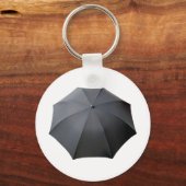 白い背景の上に孤立した黒い傘 キーホルダー (正面)