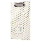 白い背景の上に金ゴールドの水玉模様 クリップボード (左)