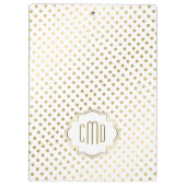 白い背景の上に金ゴールドの水玉模様 クリップボード (裏面)