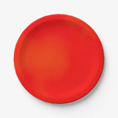 白い背景の上の赤い紙皿 ペーパープレート (正面)