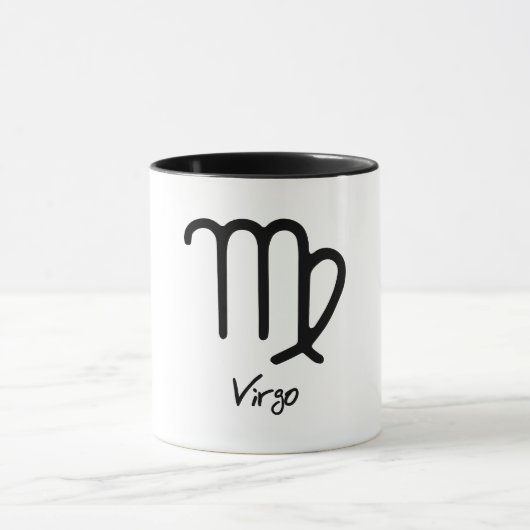 白い背景の乙女座の星座 マグカップ (中央)