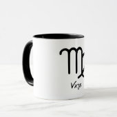 白い背景の乙女座の星座 マグカップ (正面左)
