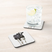 白い背景の乳牛(ウシのトーラス) コースター (右側)