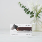 白い背景の反射のフィルムのストリップ 名刺 (スタンド正面)