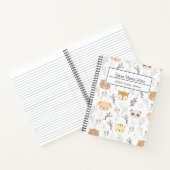 白い背景の可愛い動物柄 ノートブック (内部)