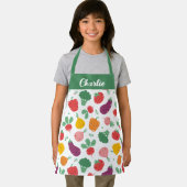 白い背景の可愛い幸せカラフル野菜 エプロン (インサイチュ)