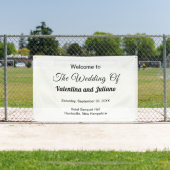 白い背景の四角形の結婚上の黒い文字 横断幕 (インサイチュ)