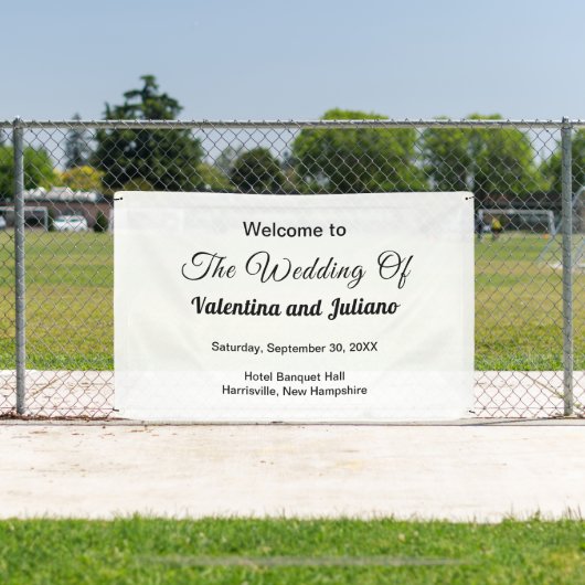 白い背景の四角形の結婚上の黒い文字 横断幕 (インサイチュ)