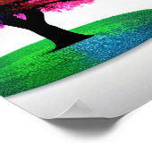 白い背景の夢のような3本の木 ポスター (角)