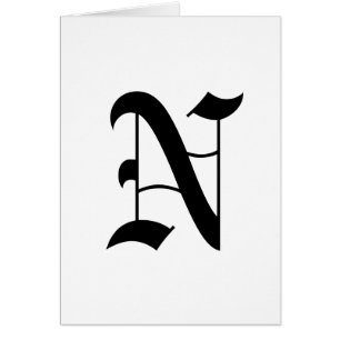 白い背景の手紙Nの古い英国の文字