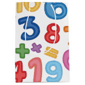 白い背景の新学期ナンバー ミディアムペーパーバッグ (正面)