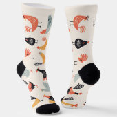 白い背景の様々な鶏 ソックス (傾斜あり)