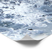 白い背景の水しぶき ポスター (角)