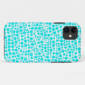 白い背景の水色(シアン)水玉模様 Case-Mate iPhoneケース (裏面(横))