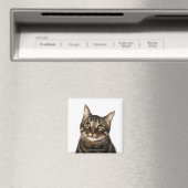 白い背景の猫2 マグネット (インサイチュ (食洗機))