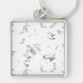 白い背景の白黒の写真 キーホルダー (正面)