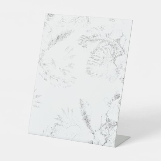 白い背景の白黒の写真 台座サイン (正面)