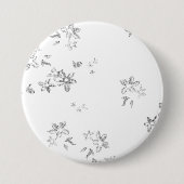 白い背景の白黒の写真 缶バッジ (正面)