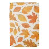 白い背景の秋の落ち葉 - 秋の季節 バスマット (正面縦)