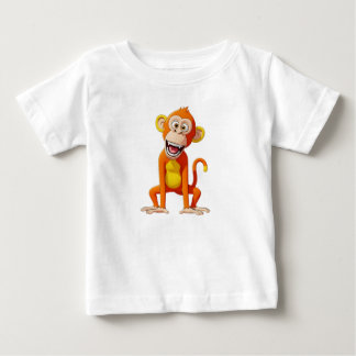 白い背景の笑うサル ベビーTシャツ