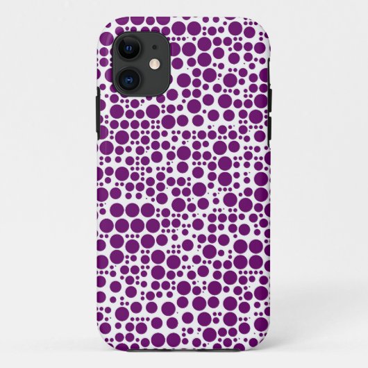 白い背景の紫の水玉模様 Case-Mate iPhoneケース (裏面)