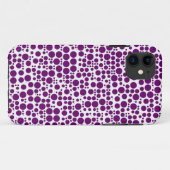 白い背景の紫の水玉模様 Case-Mate iPhoneケース (裏面(横))