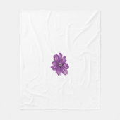白い背景の紫の花 フリースブランケット (正面)