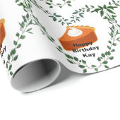 白い背景の緑のケーキのアイスクリーム ラッピングペーパー (ロールコーナー)